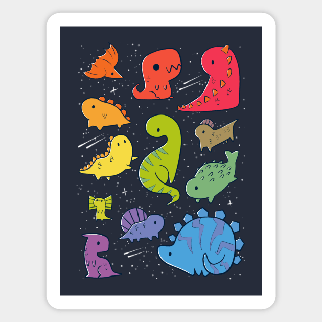 Tiny Rainbow Dinosaurs Sticker by TaylorRoss1